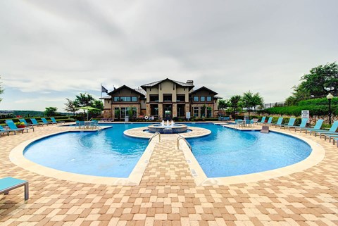 Pool and Clubhouse at Callista Hill Country Apartments in Austin TX